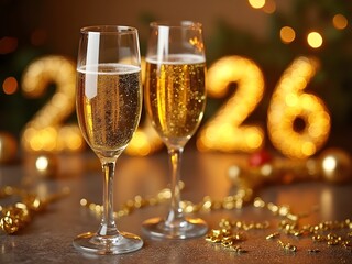 2026, festa, celebrazione di capodanno, auguri e costruzione anno nuovo 2026