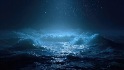 Dark, Mysterious Underwater Landscape.