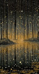 Enchanted Forest Pond at Dusk.