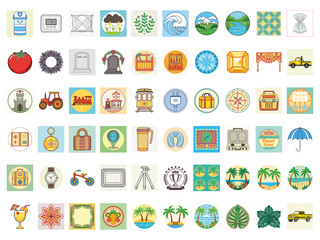 The Global Trek Icons Collection | Essential Vector Graphics for Travel, Exploration, and World Design Projects