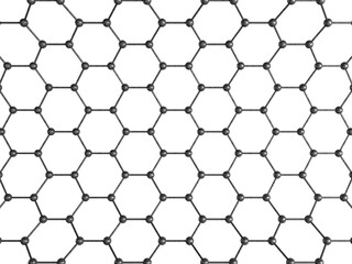 Hexagonal Molecular Structure Pattern on White Background