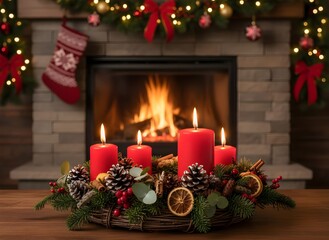 Natale, corona avvento	