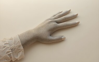 Unique textured hand sculpture with white nails offers creative artistic expression and design inspiration