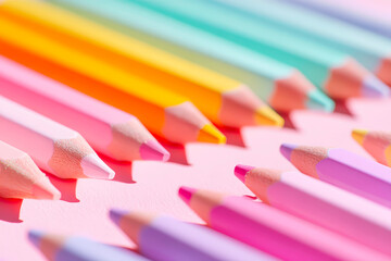 Colorful stationery supplies on white background school study learning materials