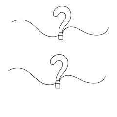  Question mark icon continuous one line drawing of outline vector illustration