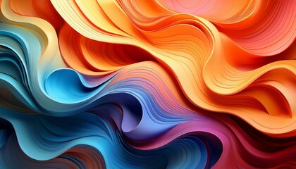 Obraz premium Colorful Flowing Shapes Blend Together In A Warm Display