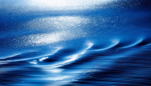 Rippled Blue Texture With Light Reflections Closeup