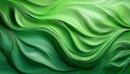 Abstract Dynamic Flowing Green Gradient Liquid Movement Organic Paint Smooth Soothing Swirl Texture Vibrant