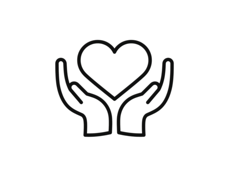 Heart in hand icon isolated background png - Powered by Adobe