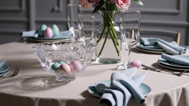 Elegant Easter Table Decor with Soft Pastel Touches