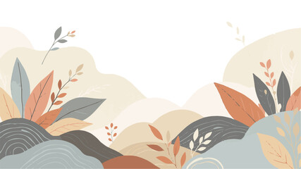Naklejka premium Vibrant Pastel Tropical Leaves Vector with Soft Shadows on White Background. Elegant flat vector artwork featuring a collection of tropical leaves in soothing pastel and bright tones.