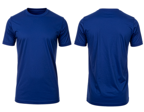 royal durk blue blank t shirt template on transparent background