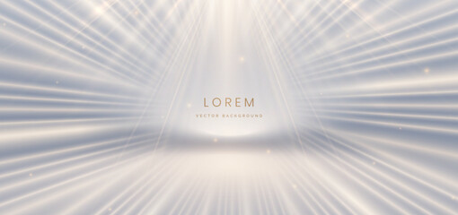 Scene Luxury light gold ray on grey background with gold vertical ray effect sparkle.