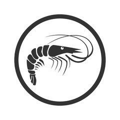 Shrimp circle icon isolated on transparent background
