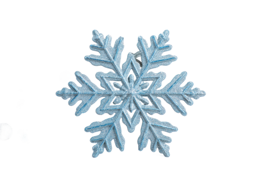 Sparkling blue snowflake ornament, festive decoration