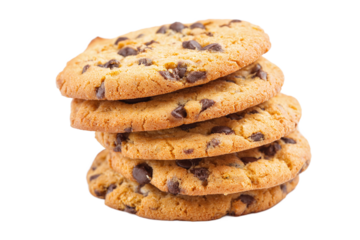 Stack of chocolate chip cookies, freshly baked
