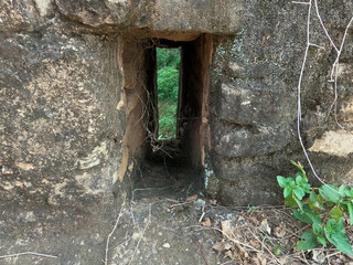 Observation hole in Rohtas Fort wall for enemy watch and defense