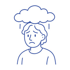 Feeling downcast? Show empathy with this visual metaphor of sadness and emotional burden, perfect for mental health campaigns and awareness initiatives