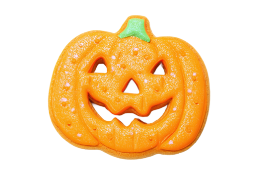 Orange pumpkin cookie, a festive halloween treat