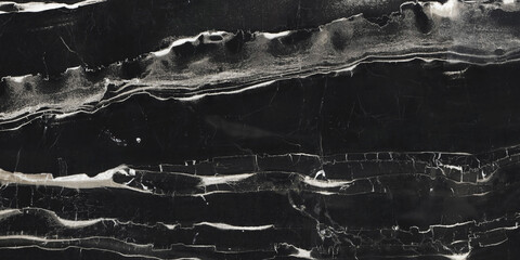 Black polished marble with white veins. A deep stone color for your design