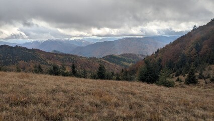 autumn, mountain, Carpathians, village, hills, hill	