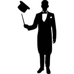 Silhouette Magician Illustration