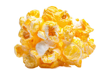 Closeup of a pile of delicious yellow popcorn
