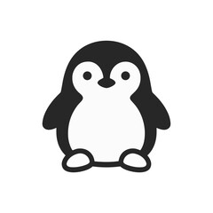 Adorable cartoon penguin with simple design