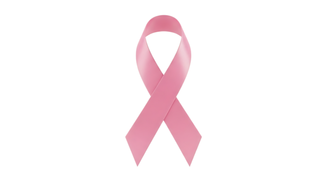 A simple pink ribbon symbol of breast cancer awareness and support for women s health and research against the disease