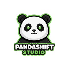 Playful panda character logo for studio