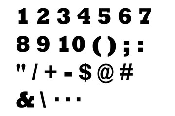文字 3 数字 黒