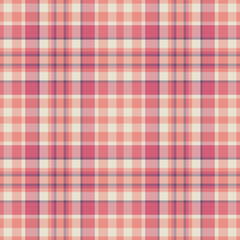 Graph seamless fabric textile, curtain background check tartan. Majestic plaid texture vector pattern in light and red colors.