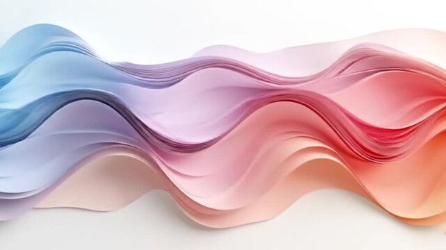 Abstract flowing waves of gradient colored paper create a visual symphony