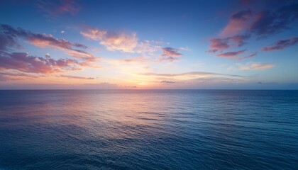 Serene Ocean Sunset With Soft Pastel Hues