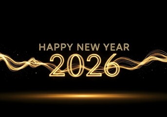 Elegant Happy New Year 2026 Celebration with Golden Design.