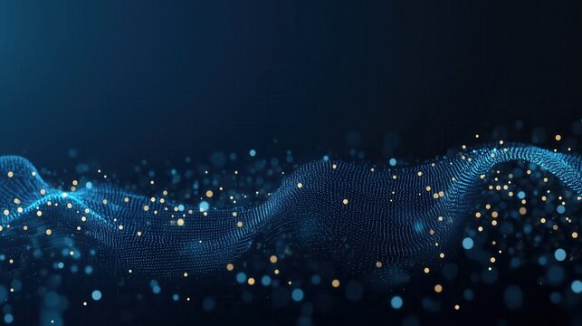 Abstract digital wave with glowing particles