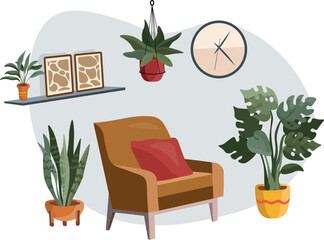 Comprehensive Set of Interior Elements Featuring Stylish Armchairs, Modern Furniture, Cozy Lounge Chairs, Elegant Seating, Home Decor Accessories, Living Room Furniture, and Design Details for Stylish