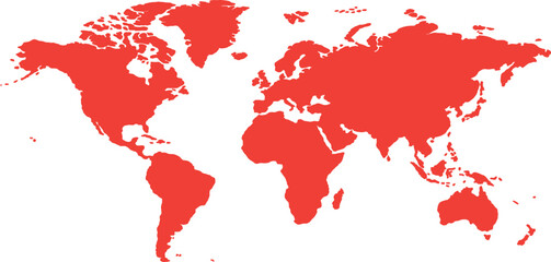 red colour world map vector illustrator