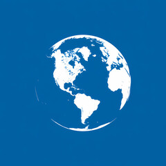 Naklejka premium Captivating Minimalist Simplified World Globe with High Contrast and Clean Visual Aesthetics