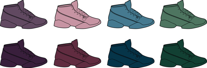 Sneaker Variety An Array of Colorful Athletic Shoes