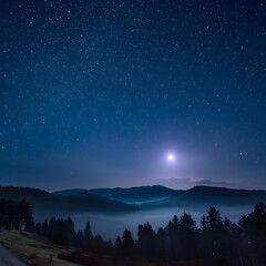 Fototapeta premium night sky with clouds