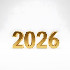 Golden 2026 on White Background