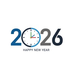 Happy New Year 2026 Clock Design