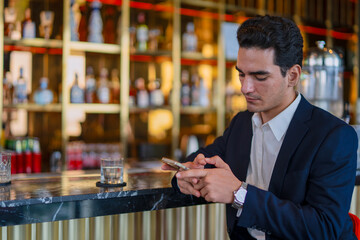 Businessperson are meeting at night club.