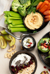 Healthy vegan snacks concept.