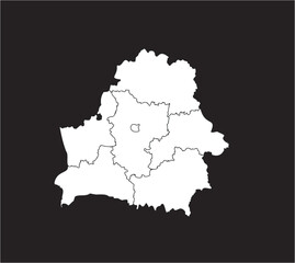 Obraz premium Belarus outline map on black background