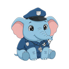 A cute and funny cartoon animal illustration of a happy baby elephant and hippo character enjoying a fun day at the zoo