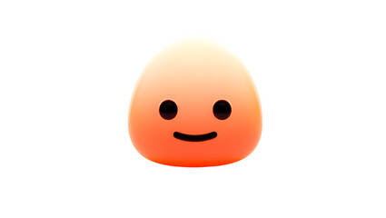 A cute, cartoonish orange blob character with a happy face, isolated on transparent background