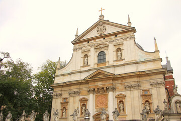 Beautiful Façade of Saints Peter and Paul Church in Krakow, Poland