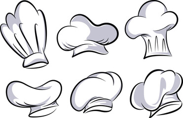 Chef Hat Illustration Set Vector